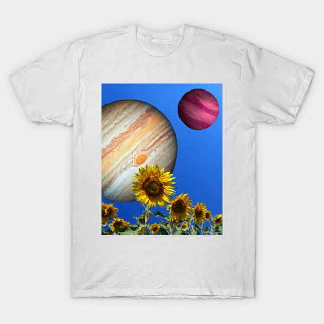 Sunflowers Under Jupiter And A Garnet Planet - Sunflower - T-Shirt ...